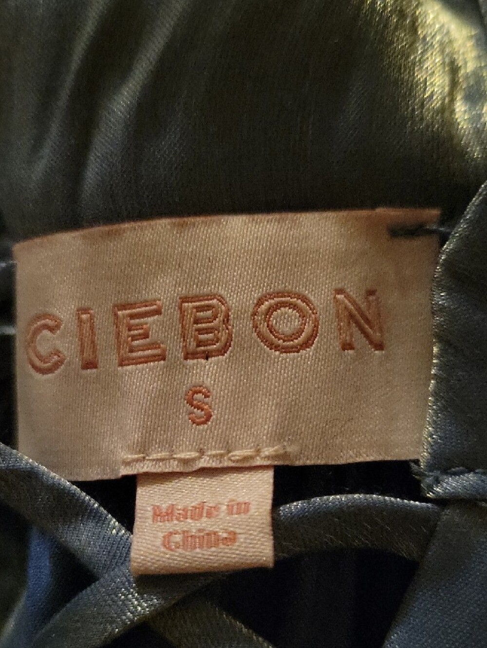 Ciebon Teal Blouse with Metallic Gold Sheen and Tassel Tie - Picture 2 of 12